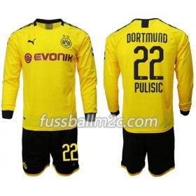 Fußballtrikots Borussia Dortmund Pulisic 22 Kinder Heim Trikotsatz 2019-2020 Langarm